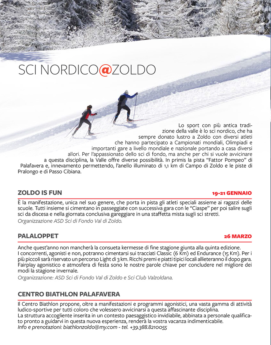 sci nordico zoldo inverno 2016